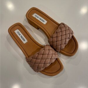 Steve Madden Tan Sandals with Woven Strap